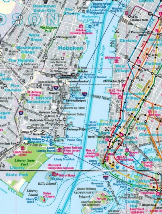 Nowy Jork 1:75 000. Laminowana mapa / Plan miasta wydawnictwa ExpressMap. Fragment 2