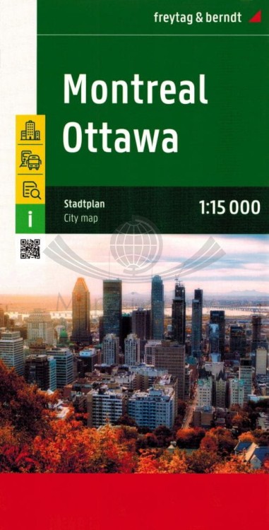 Montreal, Ottawa. Mapa/ Plan miasta wydawnictwa Freytag & Berndt. Okładka