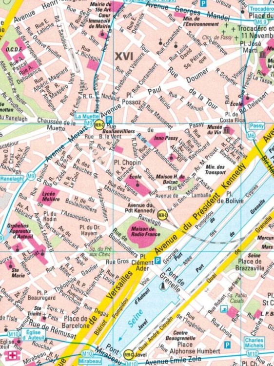 Paryż 1:13 000. Mapa / Plan miasta wydawnictwa Freytag & Berndt. Fragment 1