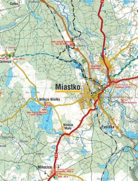Powiat człuchowski 1:75 000. Mapa turystyczna wydawnictwa Compass. Fragment 1