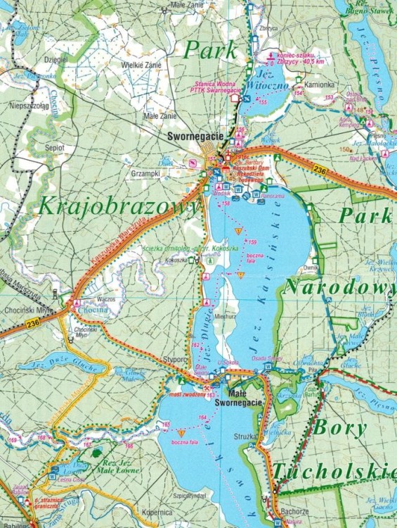 Powiat człuchowski 1:75 000. Mapa turystyczna wydawnictwa Compass. Fragment 2