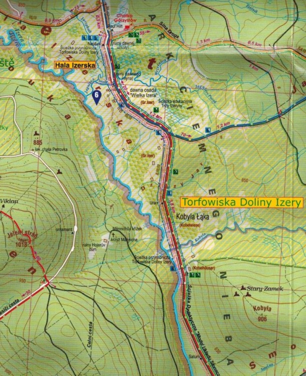 Góry Izerskie "Izery" 1:25 000. Mapa turystyczna wydawnictwa Galileos. Fragment 2