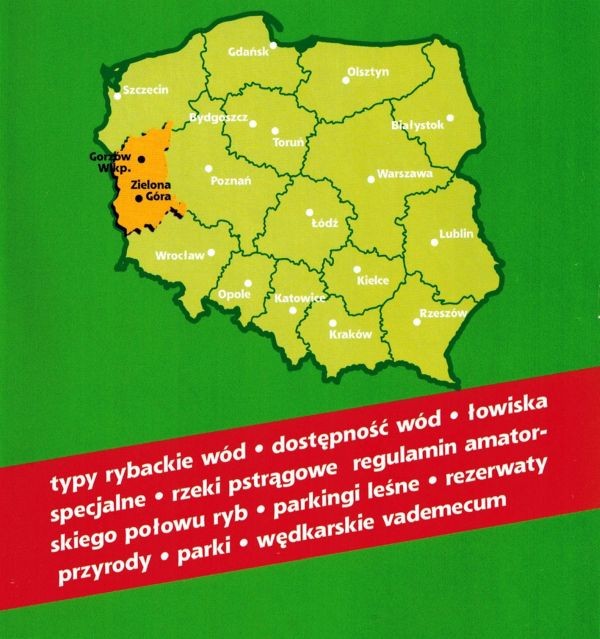 Województwo lubuskie. Mapa wędkarska wydawnictwa Sygnatura. Okładka tył
