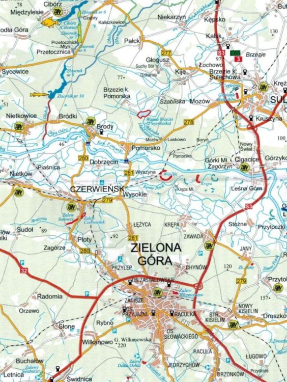 Województwo lubuskie. Mapa wędkarska wydawnictwa Sygnatura. Fragment 3