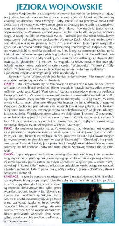 Województwo lubuskie. Mapa wędkarska wydawnictwa Sygnatura. Informator