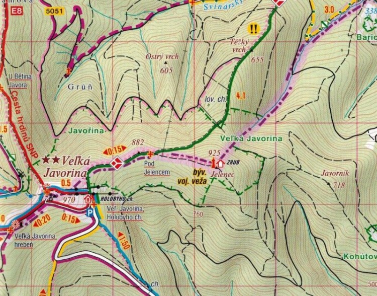 Białe Karpaty, Góry Inowieckie. Mapa turystyczna 481 wydawnictwa Shocart. Fragment 2
