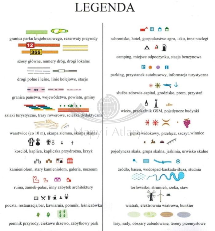 Kazimierz Dolny. Plan miasta / Mapa turystyczna wydawnictwa Galileos. Legenda