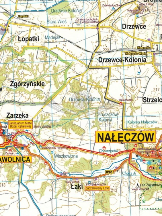 Kazimierz Dolny. Plan miasta / Mapa turystyczna wydawnictwa Galileos. Okolice Kazimierza - fragment