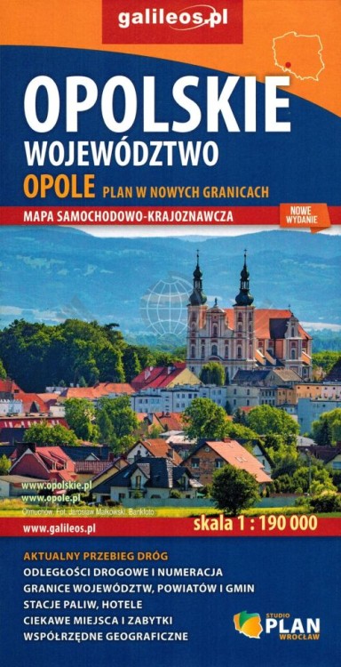 Województwo opolskie / Opole. Mapa samochodowo-turystyczna wydawnictwa Galileos. Okładka 1