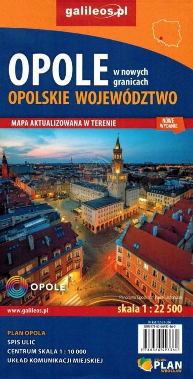 Województwo opolskie / Opole. Mapa samochodowo-turystyczna wydawnictwa Galileos. Okładka 2