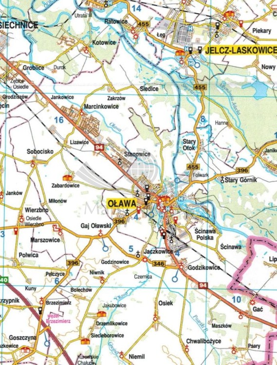 Województwo opolskie / Opole. Mapa samochodowo-turystyczna wydawnictwa Galileos. Fragment 1