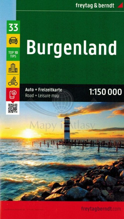 Wschodnia Austria. Burgenland. Mapa samochodowo-turystyczna wydawnictwa Freytag & Berndt. Miniprzewodnik - okładka