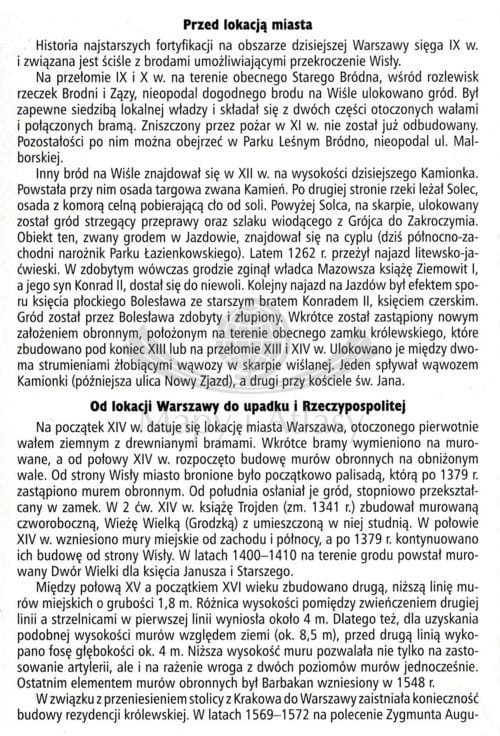 Twierdza Warszawa stan z 1909 r. Mapa wydawnictwa Rewasz. Informator - fragment