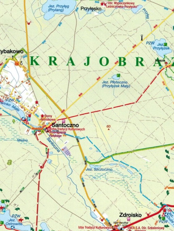 Gmina Kłodawa. Turystyczne oblicza Kłodawskich okolic. Mapa turystyczna wydawnictwa Sygnatura. Fragment 2
