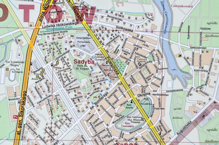 Warszawa 1:18 000. Mapa / Plan miasta. Wersja do wpinania. Fragment 2