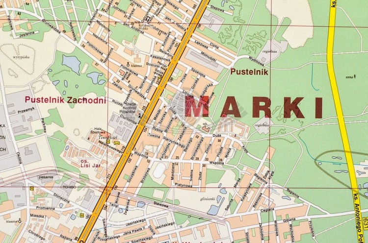 Warszawa 1:18 000. Mapa / Plan miasta. Wersja do wpinania. Fragment 3