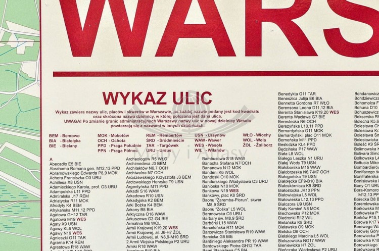 Warszawa 1:18 000. Mapa / Plan miasta. Wersja do wpinania. Fragment 4