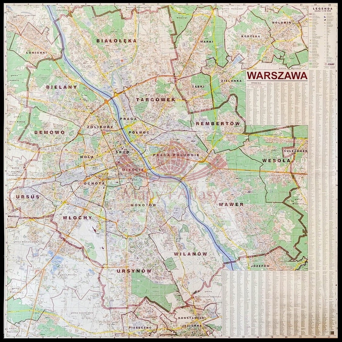 Warszawa 1:18 000. Mapa / Plan miasta. Wersja magnetyczna