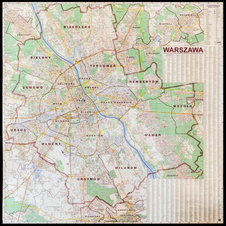 Warszawa 1:18 000. Mapa / Plan miasta. Wersja magnetyczna