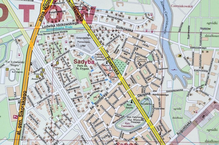 Warszawa 1:18 000. Mapa / Plan miasta. Wersja magnetyczna. Fragment 2