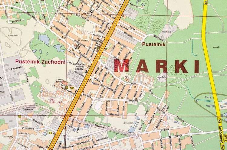 Warszawa 1:18 000. Mapa / Plan miasta. Wersja magnetyczna. Fragment 3