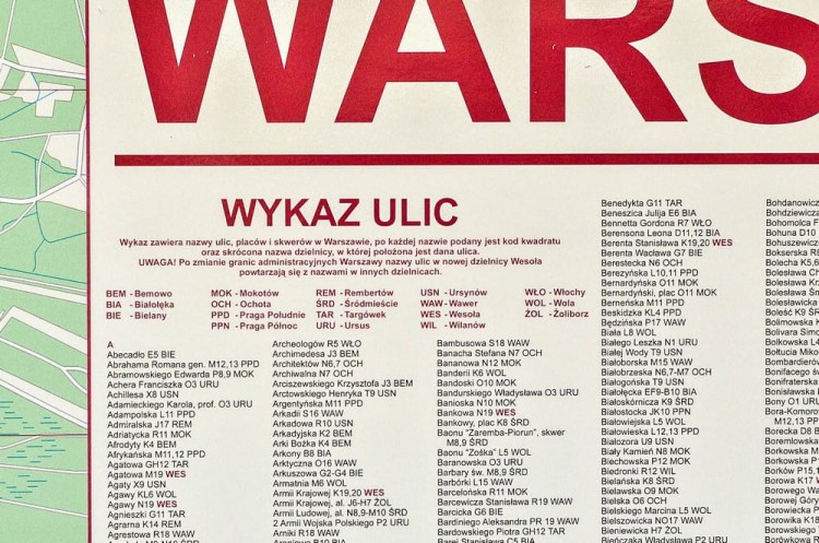 Warszawa 1:18 000. Mapa / Plan miasta. Wersja magnetyczna. Fragment 4