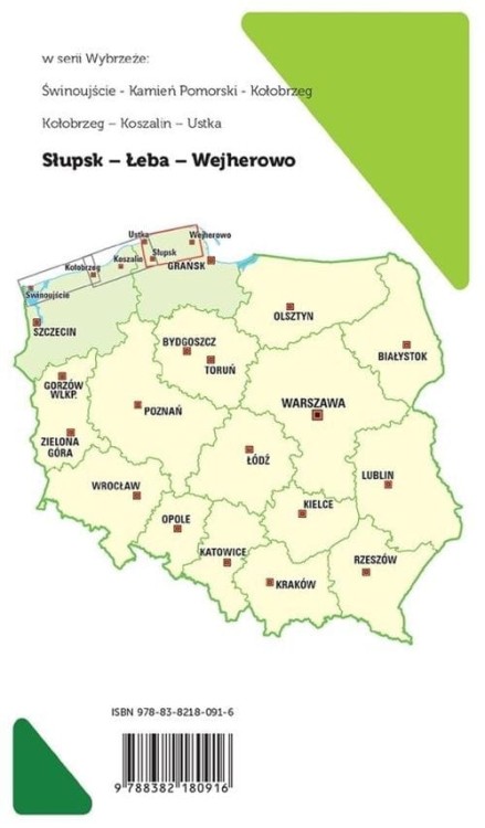 Wybrzeże: Słupsk - Łeba - Wejherowo. Mapa turystyczna tras rowerowych. Nie tylko Green Velo wydawnictwa Euro Pilot. Okładka tył