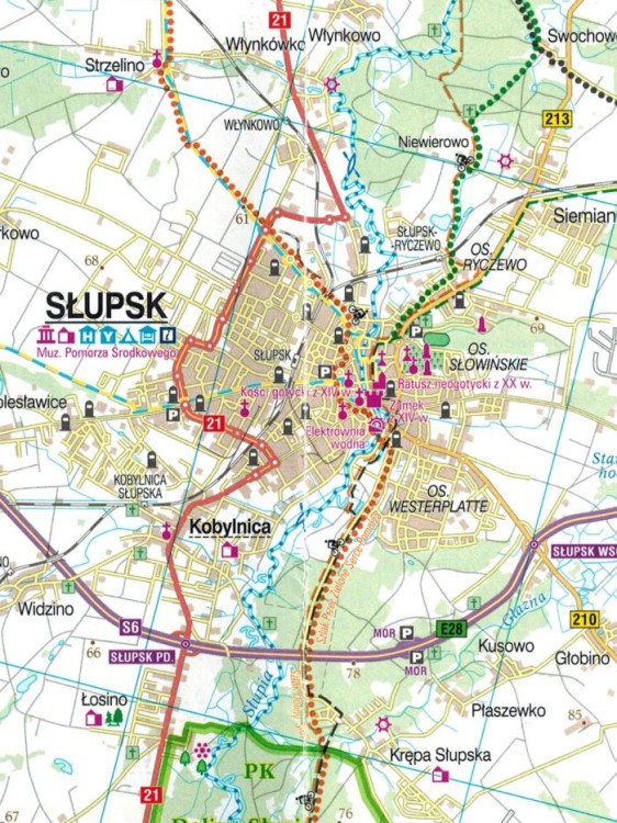 Wybrzeże: Słupsk - Łeba - Wejherowo. Mapa turystyczna tras rowerowych. Nie tylko Green Velo wydawnictwa Euro Pilot. Fragment 1