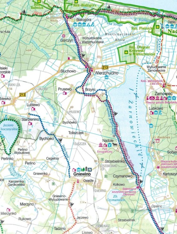 Wybrzeże: Słupsk - Łeba - Wejherowo. Mapa turystyczna tras rowerowych. Nie tylko Green Velo wydawnictwa Euro Pilot. Fragment 2