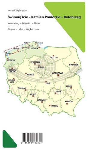 Wybrzeże: Świnoujście - Kamień Pomorski - Kołobrzeg. Mapa turystyczna tras rowerowych. Nie tylko Green Velo wydawnictwa  Euro Pilot. Okładka tył