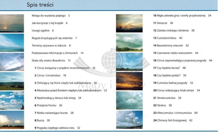 Błyskawiczna prognoza pogody. Poradnik wydawnictwa Nautica. Spis treści