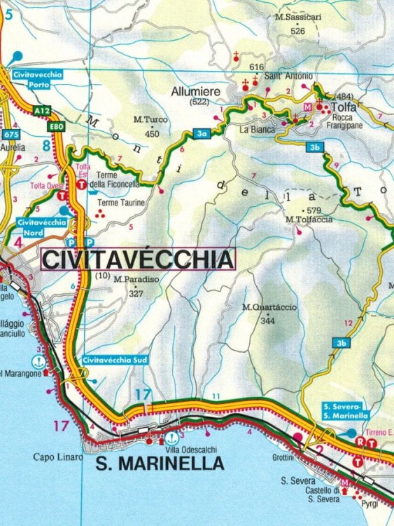 Lacjum, Rzym, Watykan. Mapa samochodowo-turystyczna wydawnictwa Freytag & Berndt. Fragment 1