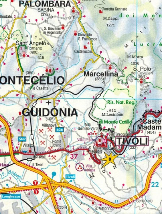Lacjum, Rzym, Watykan. Mapa samochodowo-turystyczna wydawnictwa Freytag & Berndt. Fragment 2