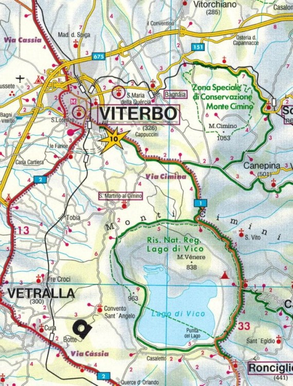 Lacjum, Rzym, Watykan. Mapa samochodowo-turystyczna wydawnictwa Freytag & Berndt. Fragment 3