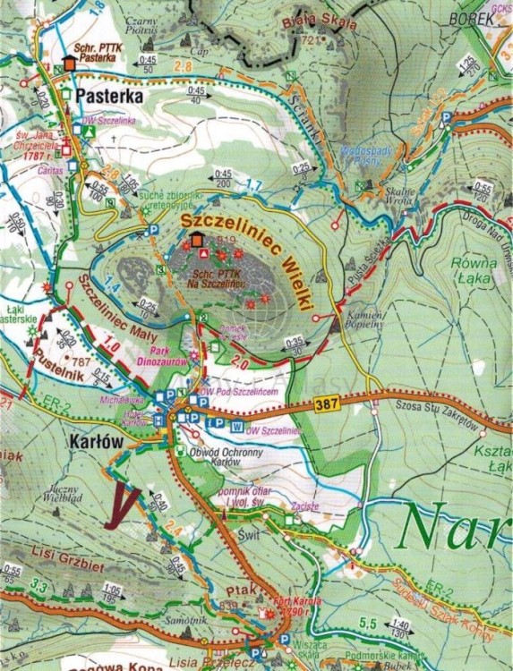 Park Narodowy Gór Stołowych 1:35 000. Laminowana mapa kieszonkowa wydawnictwa Compass. Fragment 1