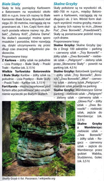 Park Narodowy Gór Stołowych 1:35 000. Laminowana mapa kieszonkowa wydawnictwa Compass. Informator - fragment