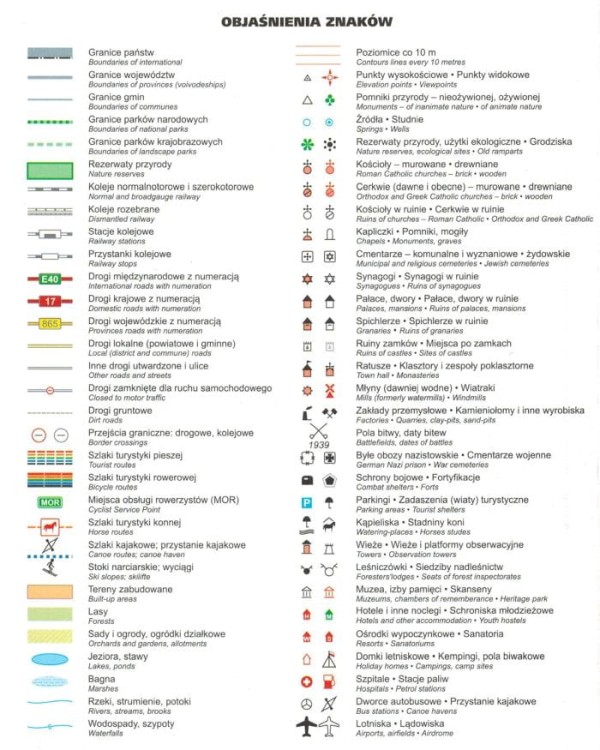 Roztocze 1:100 000. Mapa rowerowa. Legenda 1