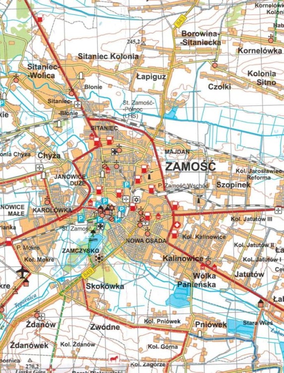 Roztocze 1:100 000. Mapa rowerowa. Fragment 1