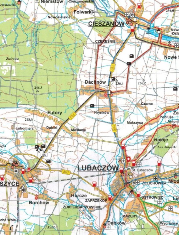 Roztocze 1:100 000. Mapa rowerowa. Fragment 3