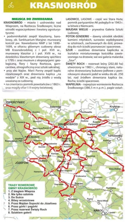 Roztocze 1:100 000. Mapa rowerowa. Informator - fragment