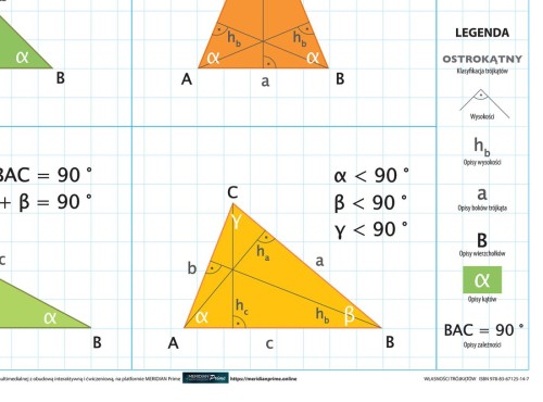 Własności trójkątów. Plansza edukacyjna. Drewniane półwałki. Fragment