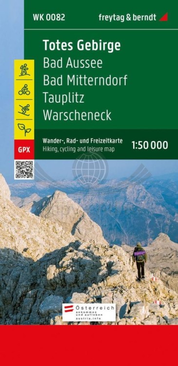 Bad Aussee, Totes Gebirge, Bad Mitterndorf, Tauplitz, Hallstatt. Wodoodporna mapa turystyczna WK 082 wydawnictwa Freytag & Berndt. Okładka