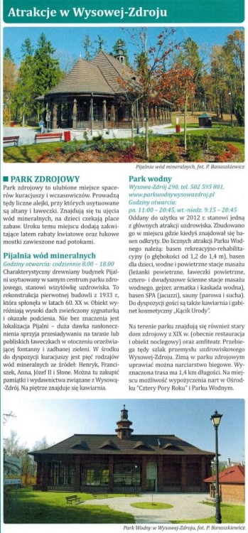 Wysowa-Zdrój i okolice. Mapa turystyczna / Plan miasta wydawnictwa Compass. Informator - fragment