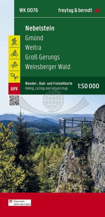 Nebelstein, Gmund, Weitra. Wodoodporna mapa turystyczna WK 0076 wydawnictwa Freytag & Berndt. Okładka