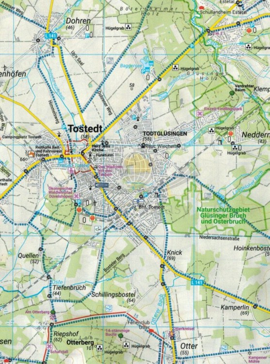 Naturpark Luneburger Heide. Wodoodporna mapa turystyczna WK D5082 wydawnictwa Freytag & Berndt. Fragment 2