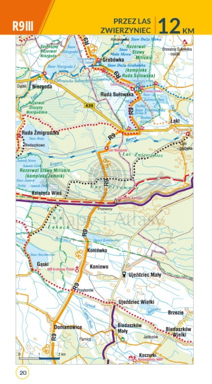 Wzgórza Trzebnickie i Dolina Baryczy. Przewodnik rowerowy z mapami wydawnictwa Galileos. Przykładowa strona 1