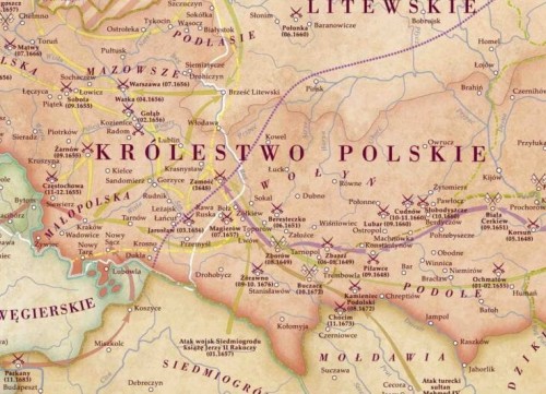 Rzeczpospolita 1648-1764. Mapa ścienna. Fragment 1