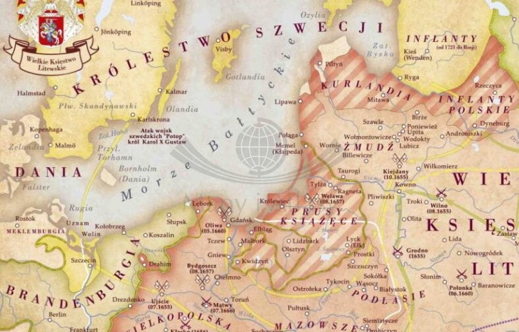 Rzeczpospolita 1648-1764. Mapa ścienna. Fragment 2