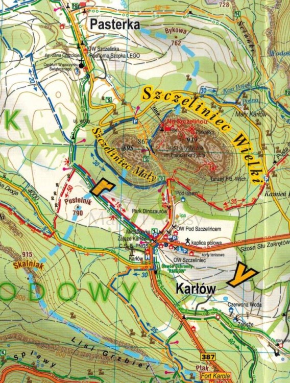 Góry Stołowe 1:30 000. Laminowana mapa turystyczna wydawnictwa Galileos. Fragment 1