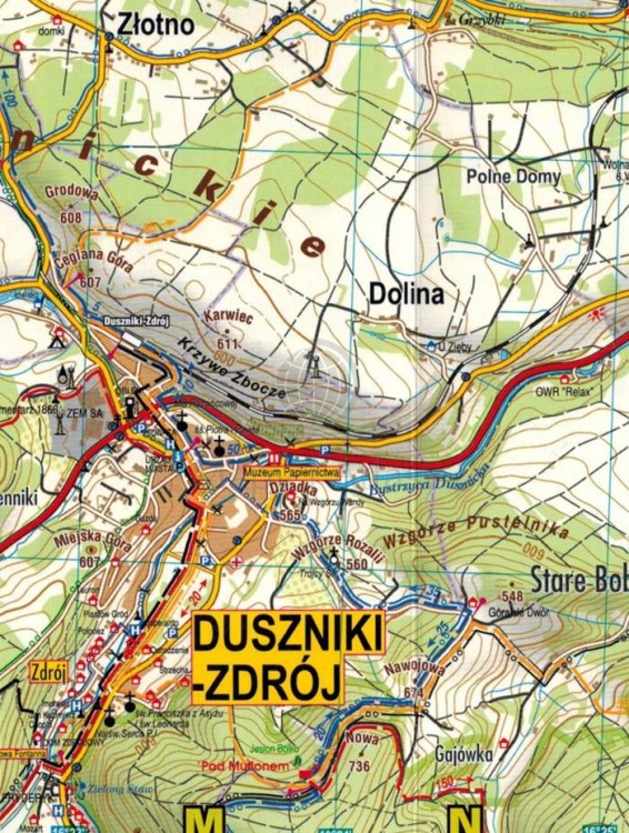 Góry Stołowe 1:30 000. Laminowana mapa turystyczna wydawnictwa Galileos. Fragment 2